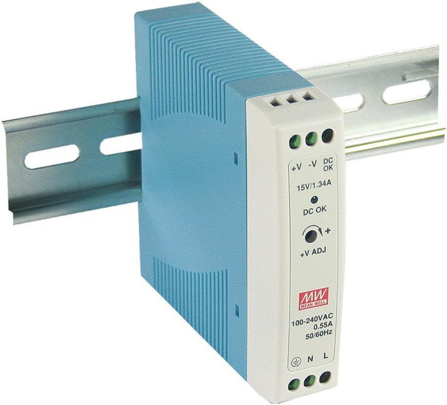 Mean Well MDR-20-12 12V 1.67A 20W Single Output Industrial DIN Rail Power Supply