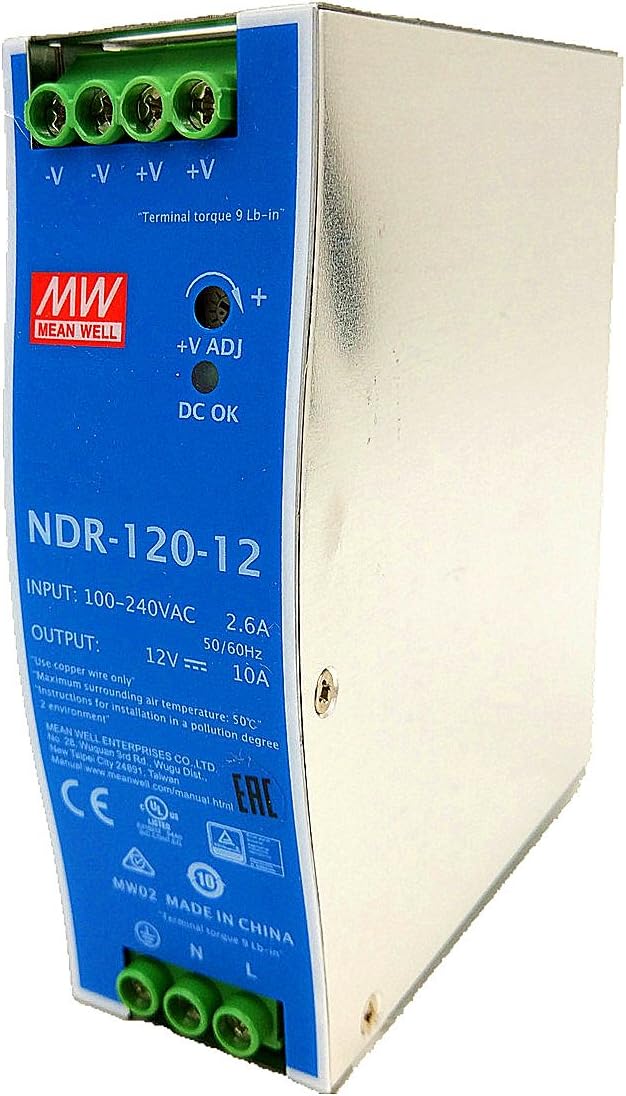 Mean Well Original NDR-120-12 DIN Rail Power Supplies 12V 10A