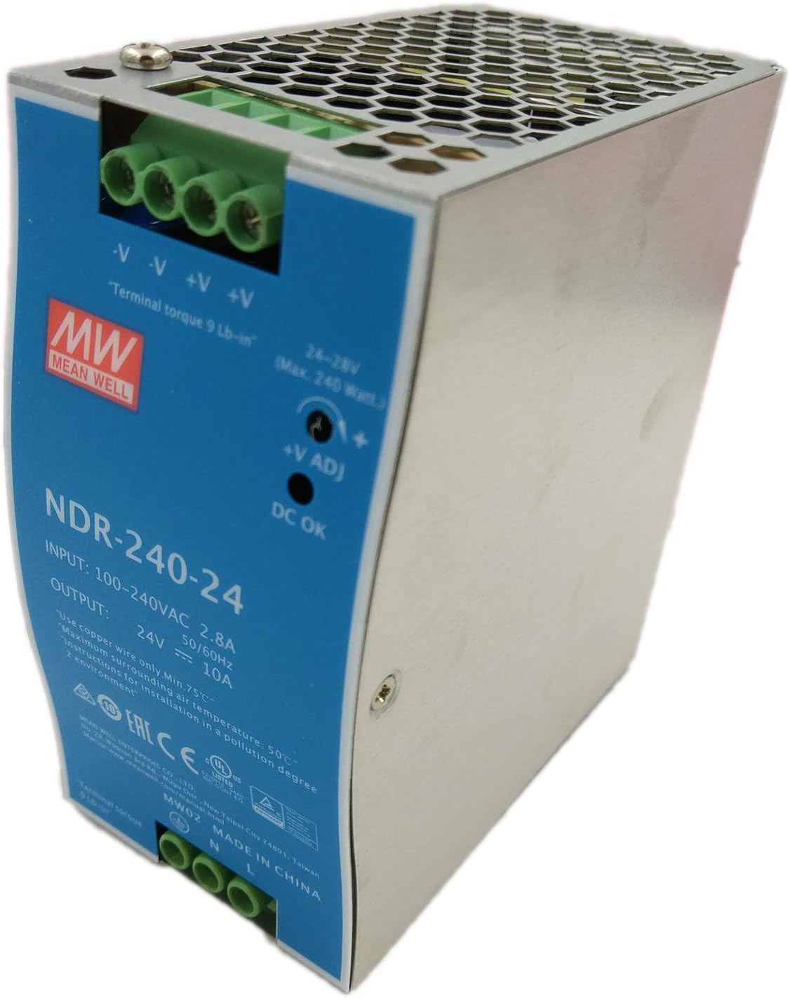 Mean Well NDR-240-24 24V 10A 240W Single Output Industrial DIN Rail Power Supply